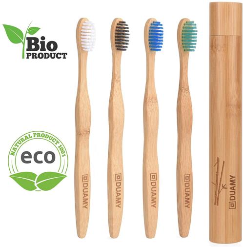 4 Cepillos de dientes ecológicos de bambú